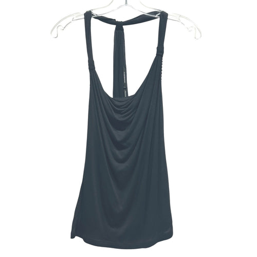 Club Monaco Womens Black Cowl Neck Beaded Racerback Tank Top XS 600379