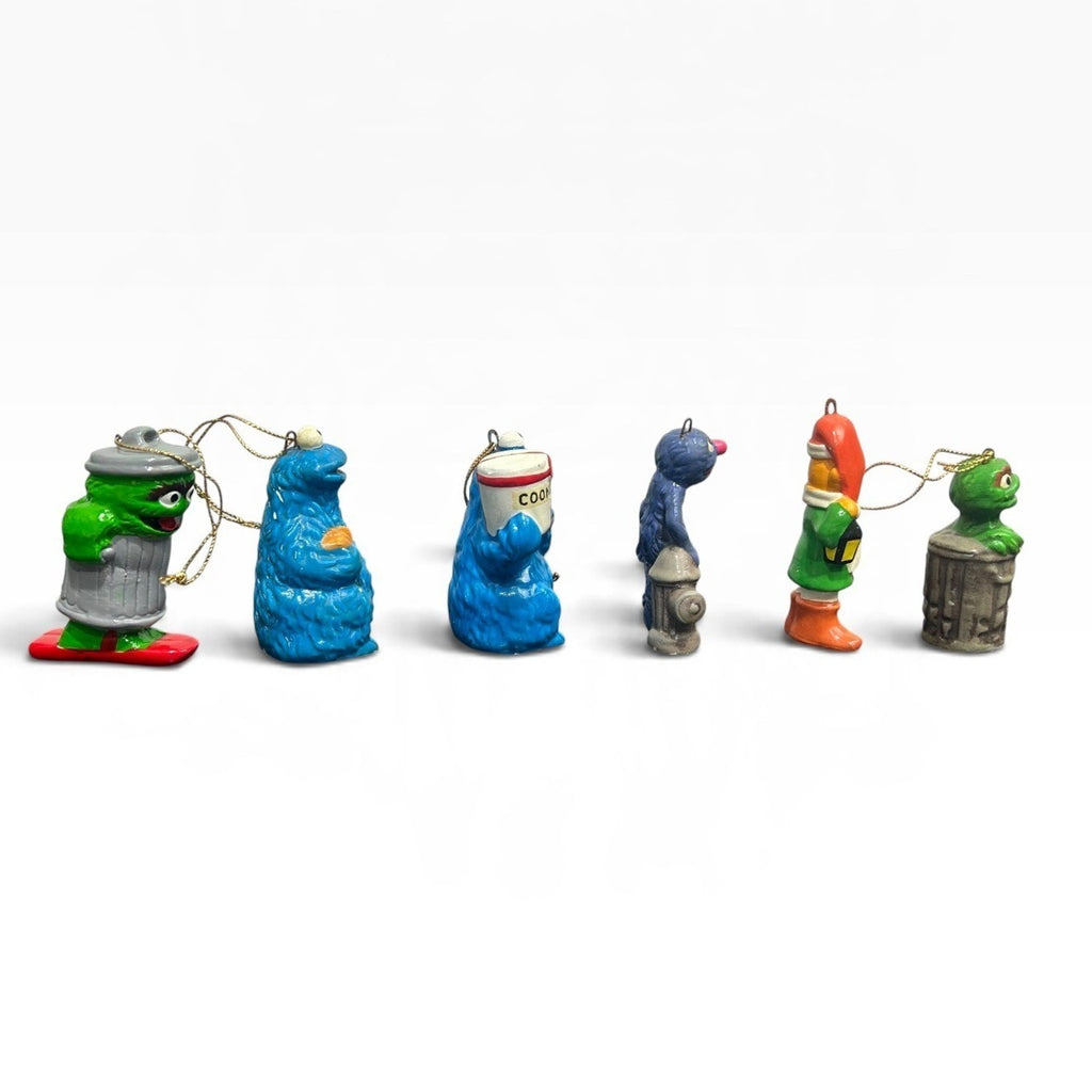 Vintage 1977 Sesame Street Muppets Christmas Ornaments Lot Cookie Monster Oscar