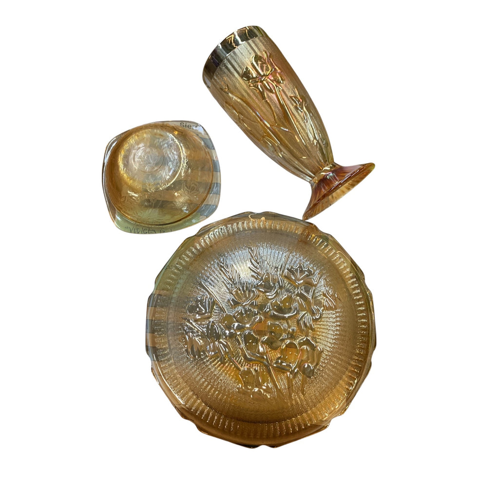 Jeanette Iris and Herringbone Iridescent Set of 3