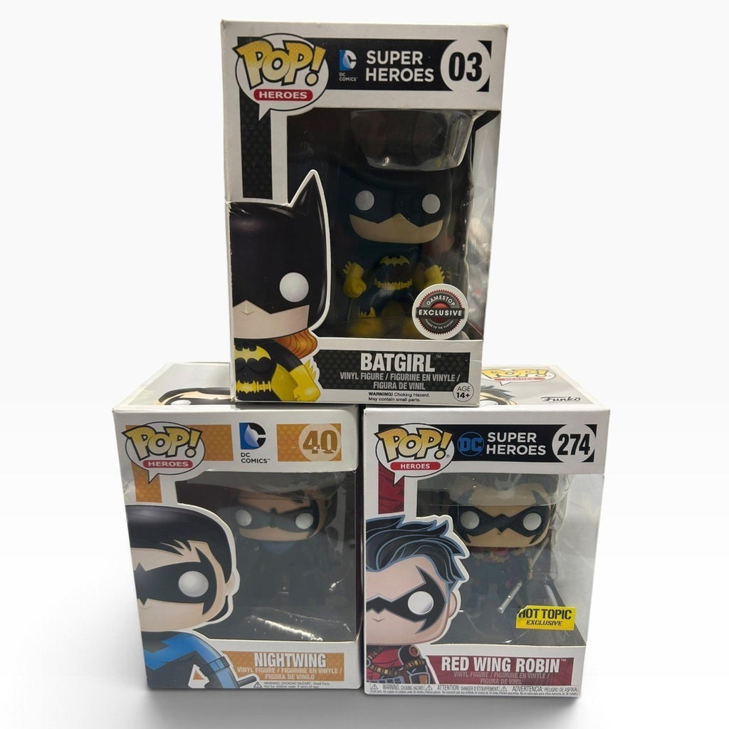 Funko Pop DC Super Heroes Batgirl 03 Nightwing 40 Red Wing Robin 274 Bundle