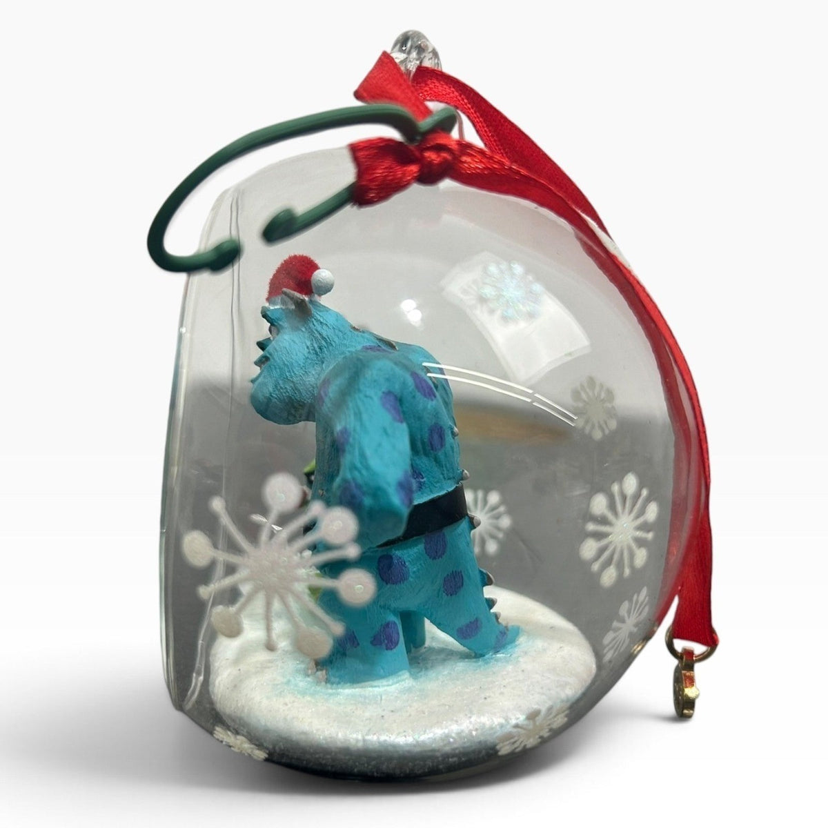 Disney Monsters Inc Sulley Mike Wazowski Glass Globe Christmas Ornament 3 inch