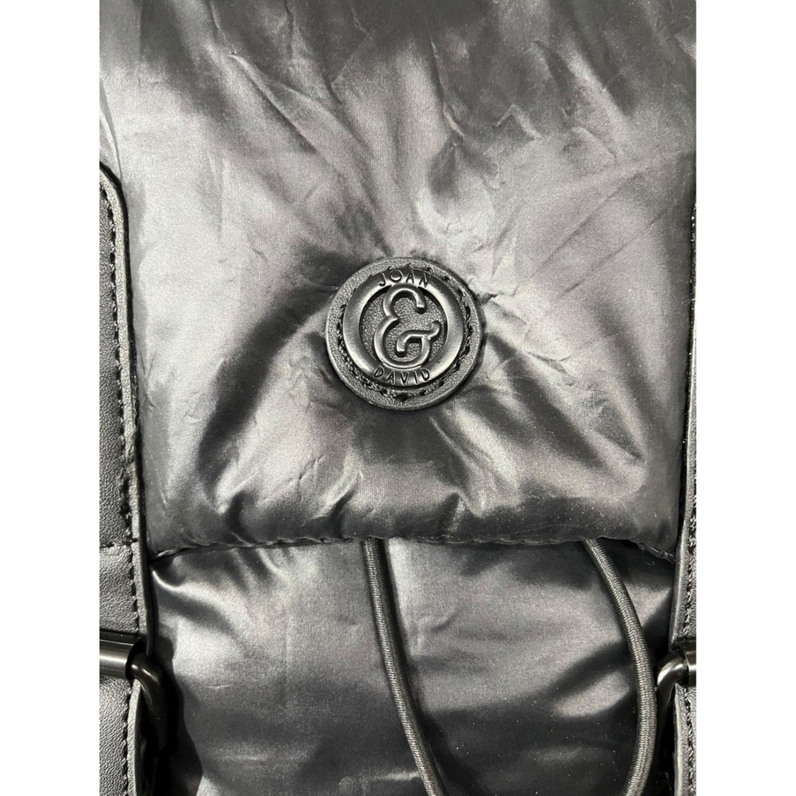 Joan & David Puffy Backpack Puffer Leather Trim Flap Backpack Bag Women's