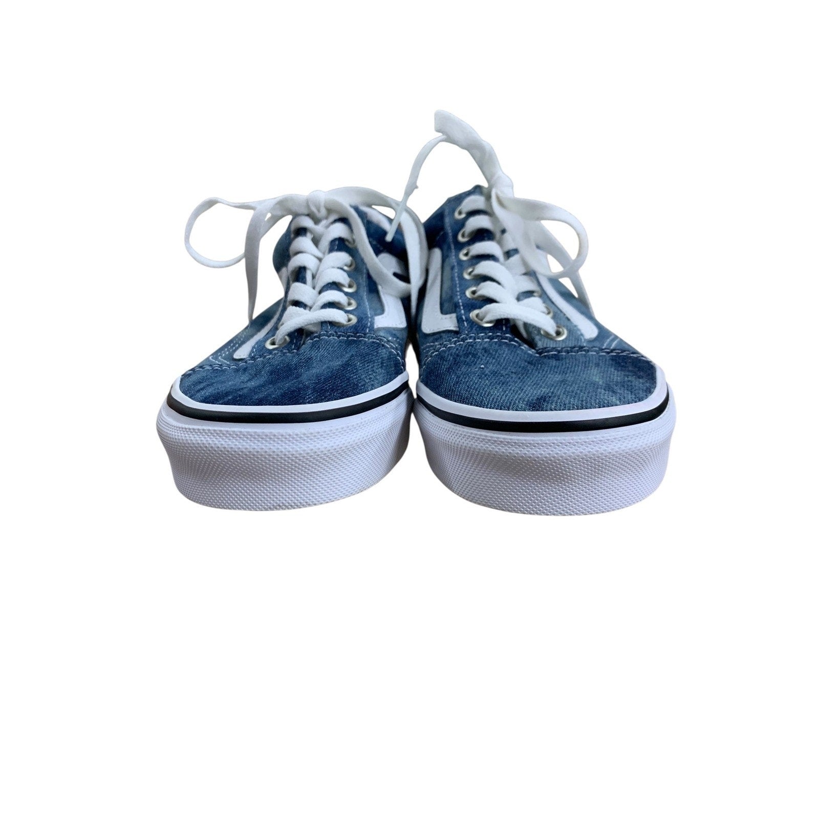 Vans Old Skool Denim Blue Sneakers Casual Lace Up Shoes Women's Size 5.5