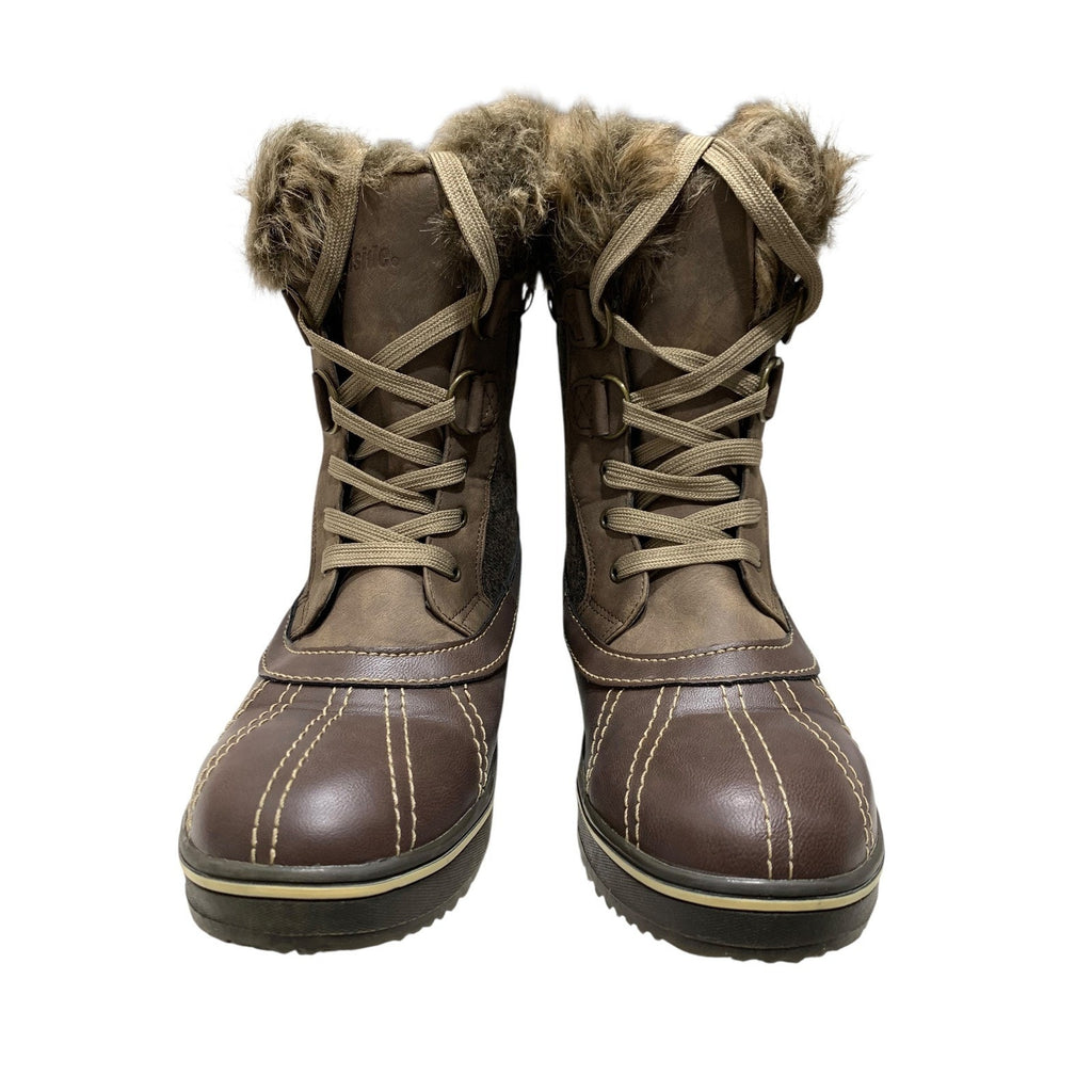 Northside Brookelle Polar Womens Snow Boots Chocolate Brown Faux Fur Size 9 NEW