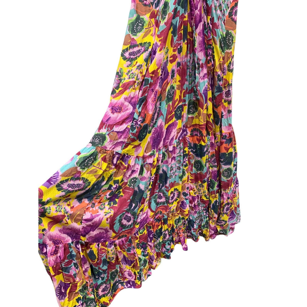 Anthropologie Printed Maxi Dress Cover Up Womens Medium Multi Color Strappy Back