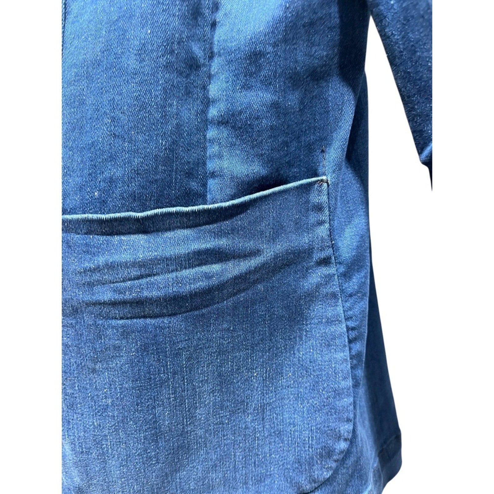 Frank & Eileen Denim Blazer Jacket Est 1947 Blue Cotton Medium M