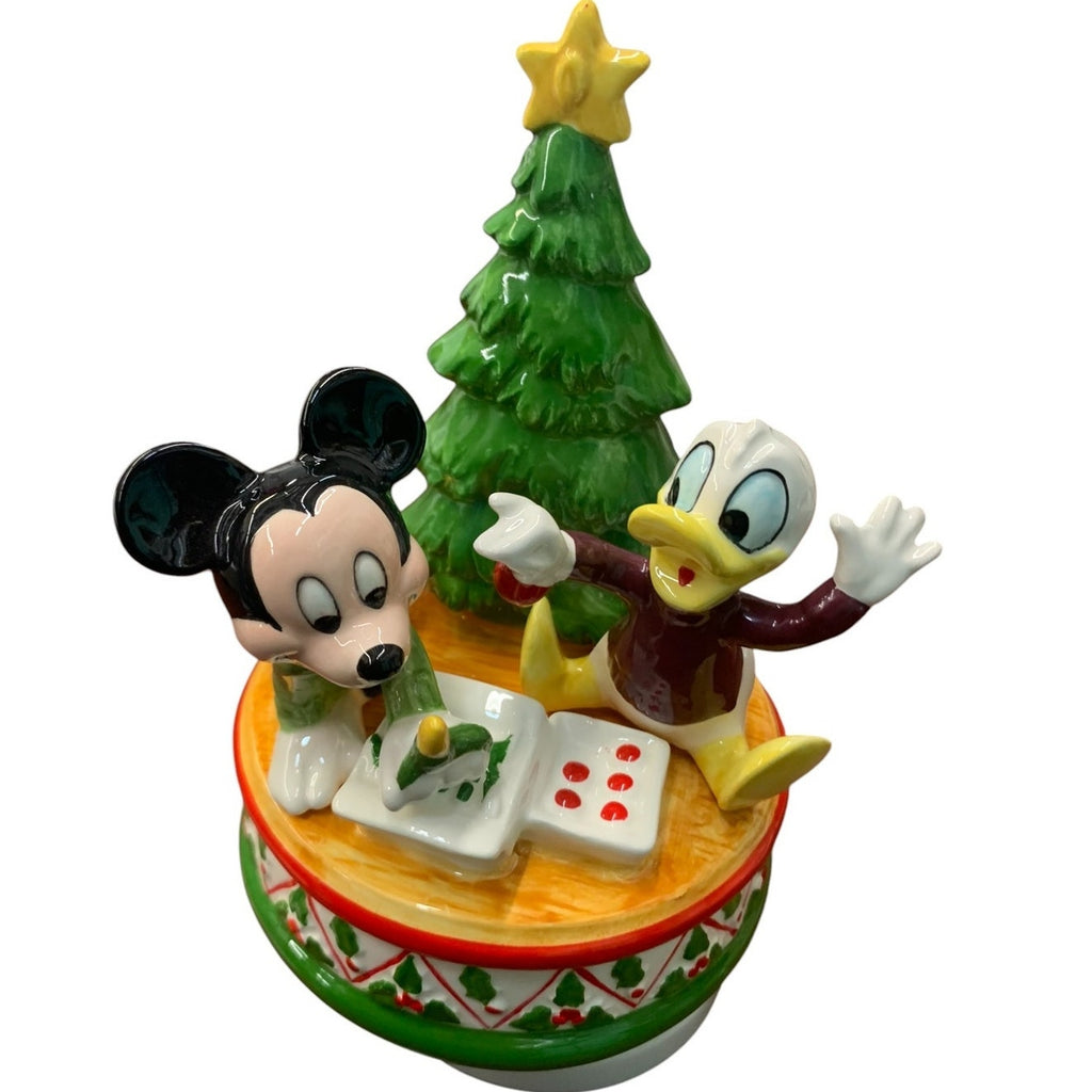 Vintage Disney SCHMID Mickey Mouse Donald Duck  Music Box Figure