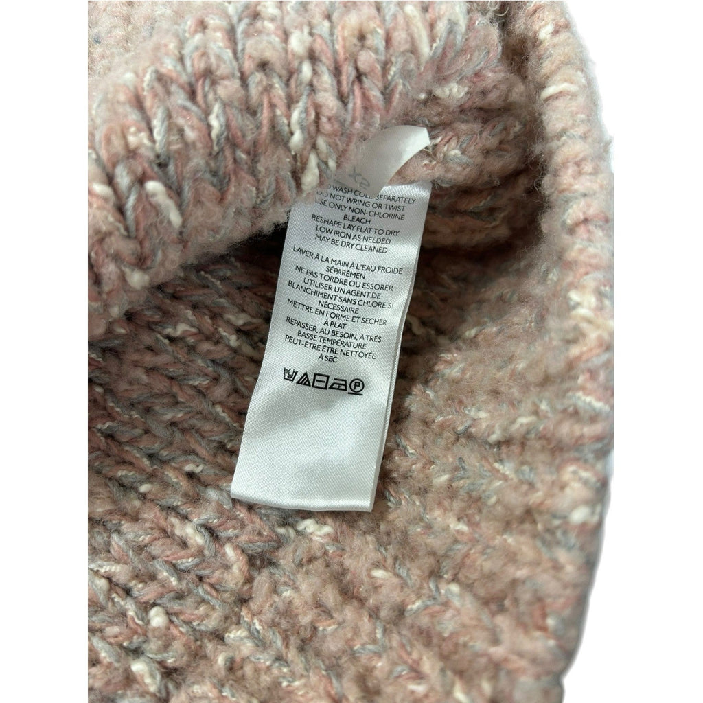 Pilcro Anthropologie Pink Striped Boucle Wool Blend Chunky Sweater XS cozy prep