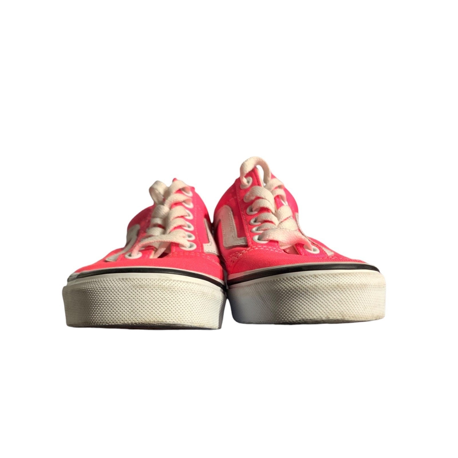 Vans Old Skool Neon Pink Canvas Low Top Sneakers Womens 5 Mens 3.5