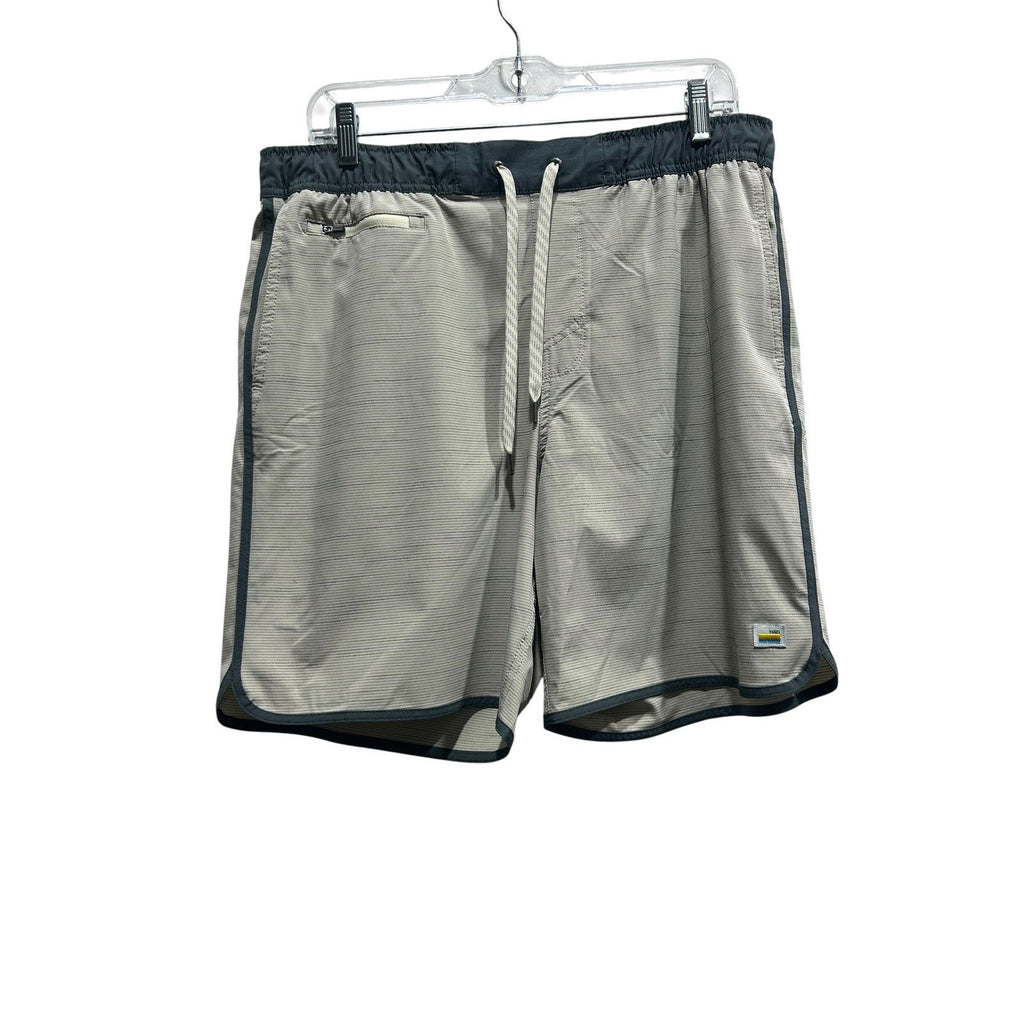 Vuori Banks Shorts Mens Grey Micro Stripe Athletic Board Shorts V330 active L