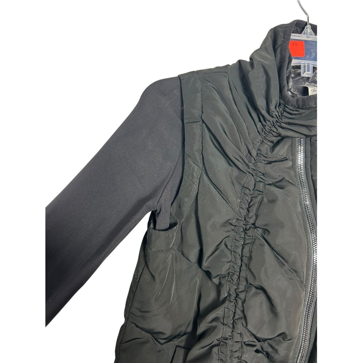 Alo Yoga Cool Breaker Hybrid Puffer Jacket Black Full Zip Thumbhole XS winter