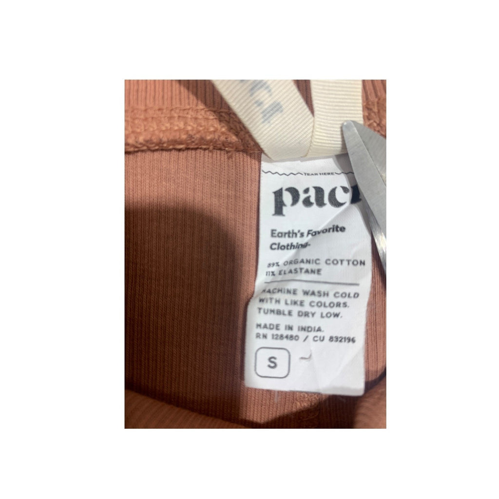 Pact Organic Cotton Ribbed High Waisted Biker Shorts Clay Terracotta S on the go