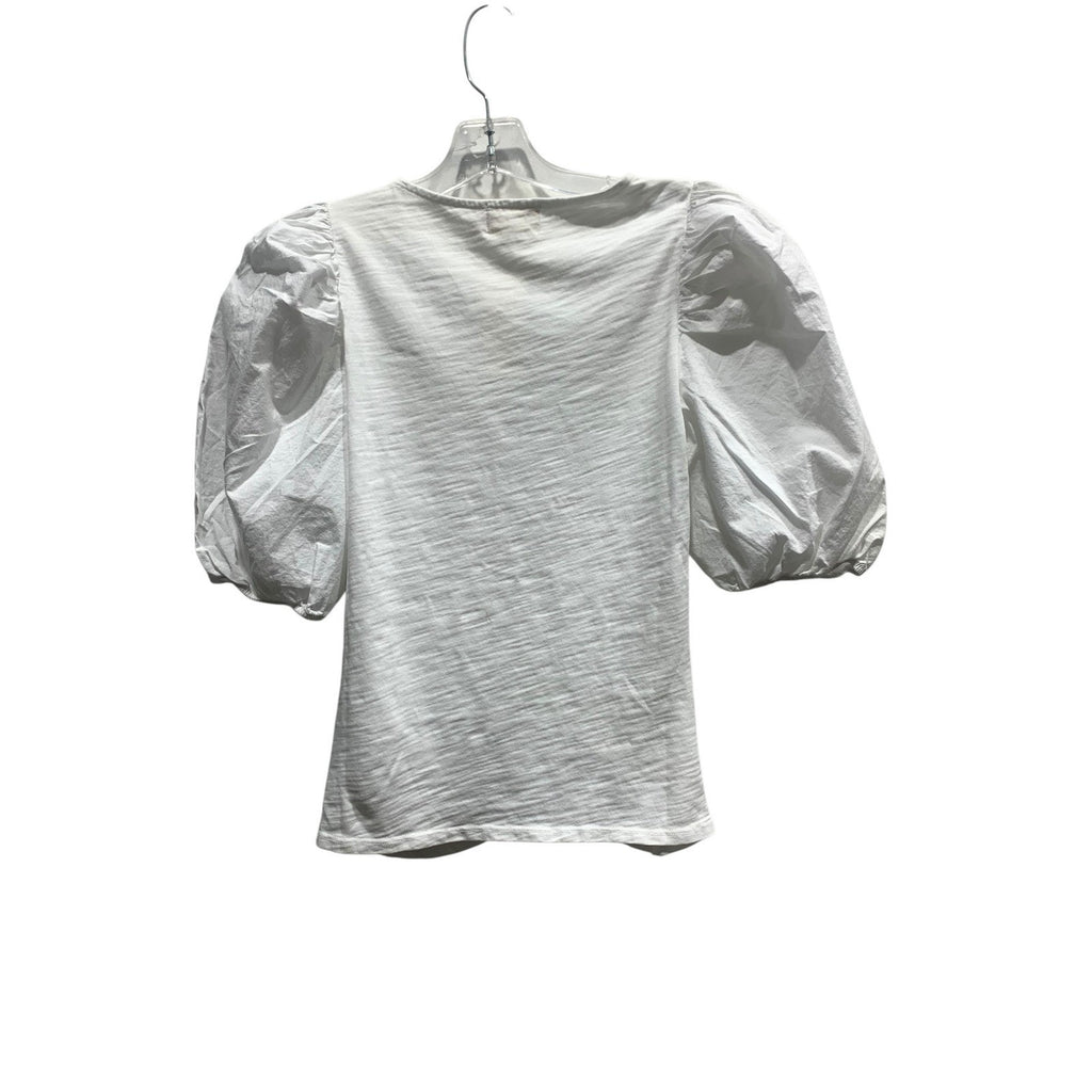 Nation Ltd Drew Gathered Romantic Tee Small White Puffed Sleeves Feminine Peru