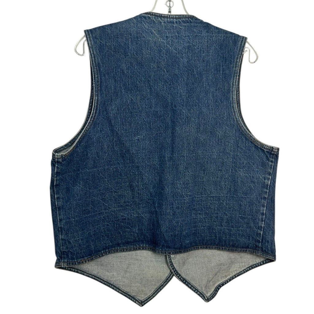 Vintage Levis Orange Tab Denim Vest Mens XL Blue Button Front V-Neck 70s 80s