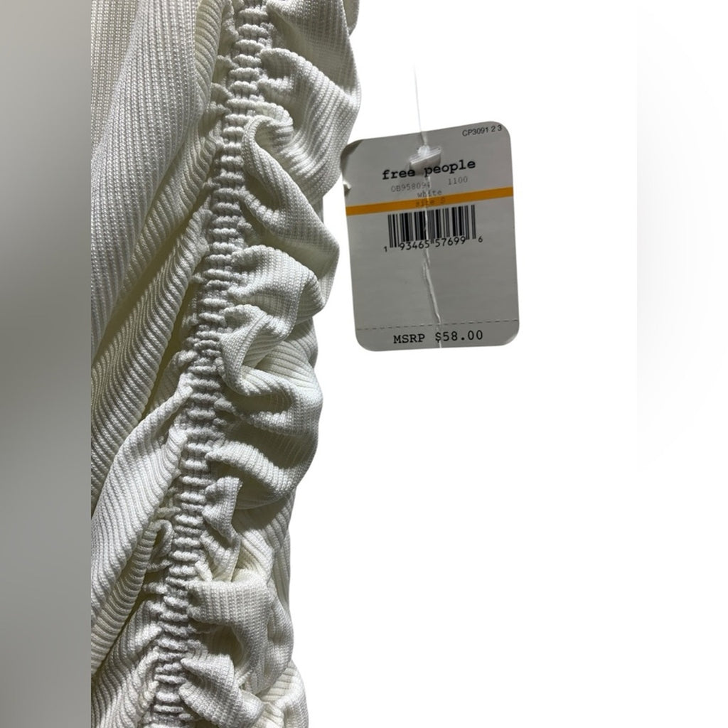 INTIMATELY FREE PEOPLE White On Your Side Ruched bodysuit size small