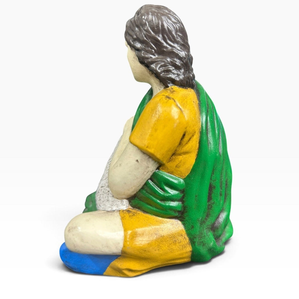 Vintage 1970s Holland Mold Handpainted Ceramic Nativity Shepherd Boy Lamb 4.5"