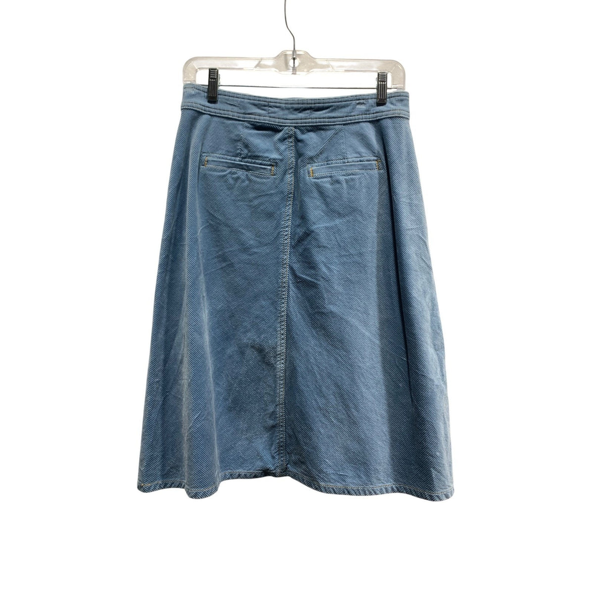 Anthropologie Blue Corduroy Button Front Midi A-Line Skirt Size 2 Cottagecore