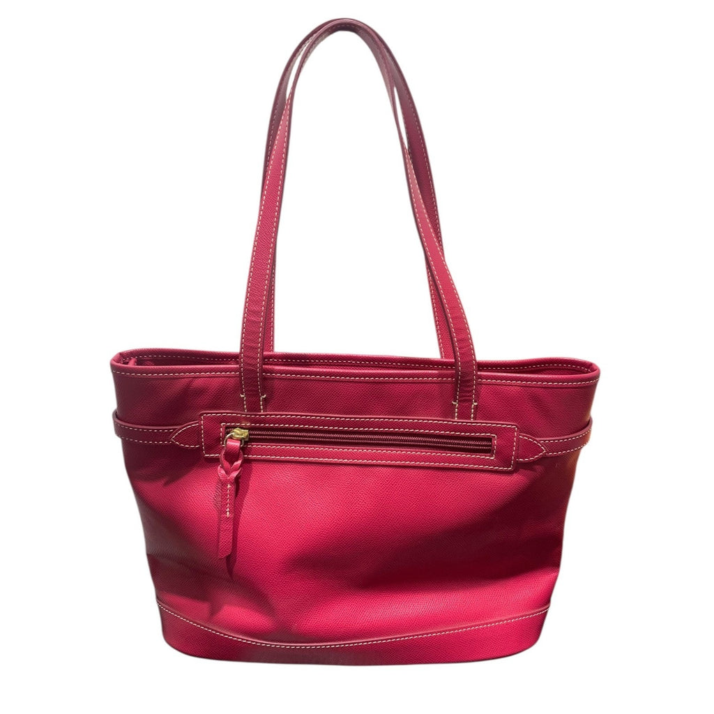 Dooney & Bourke Pink Pebbled Leather Tote Bag Shoulder Purse Gold Hardware