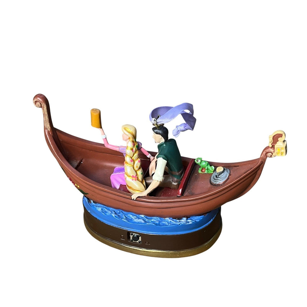 Disney Store 2015 Tangled Rapunzel Flynn Rider Musical Boat Ornament Untested