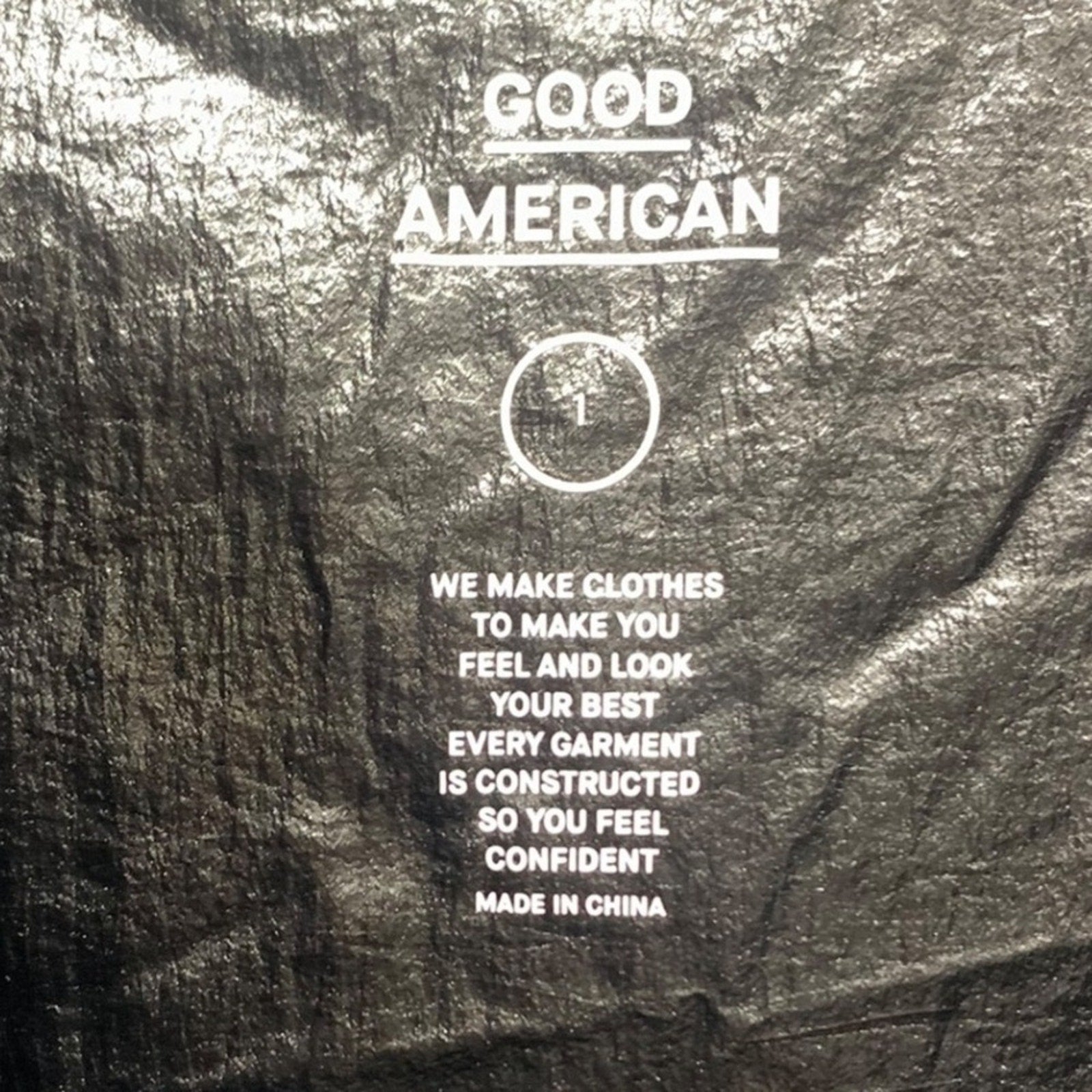 GOOD AMERICAN the metallic duster Black Metallic  Hooded Jacket Drawstring SZ 1