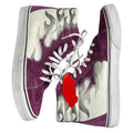 Vans Sk8-Hi Purple White Silver Flame High Top Sneakers Mens 12 Womens 13.5