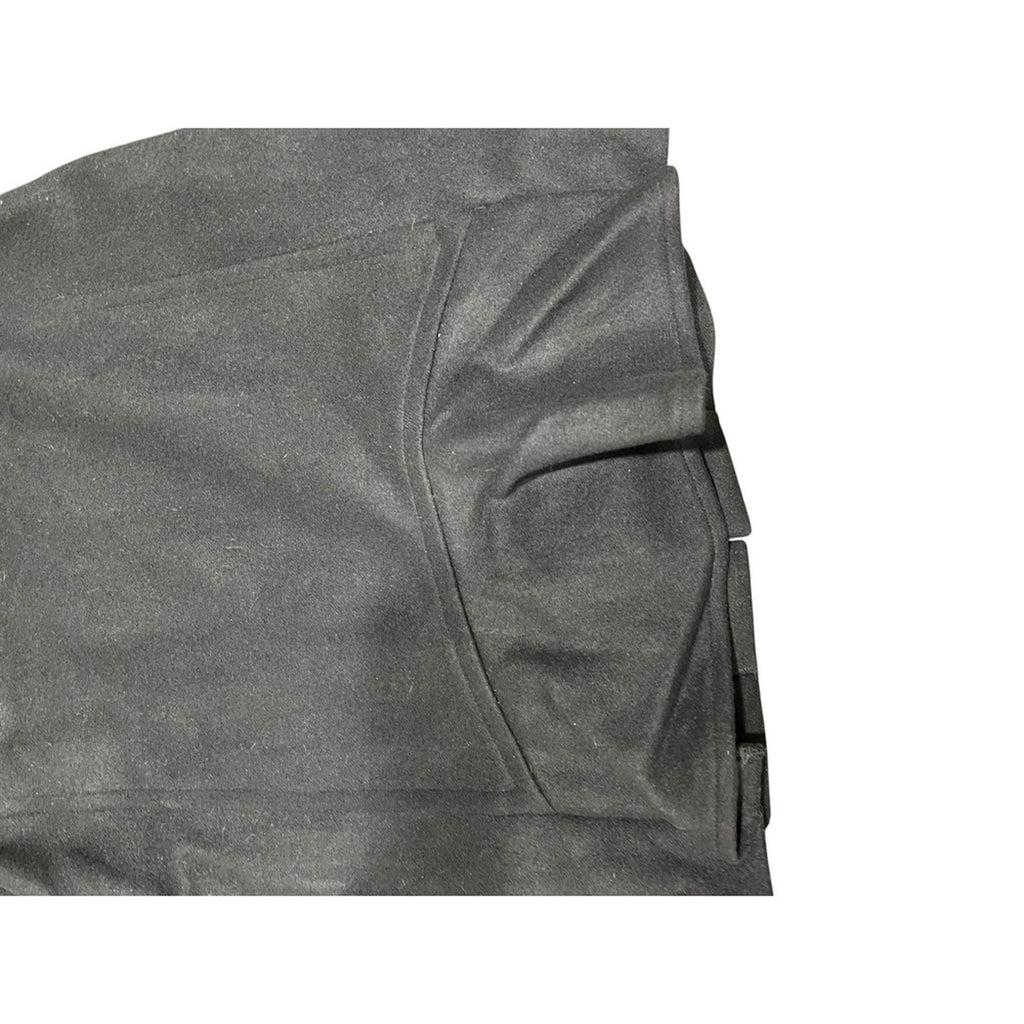 Max Mara Woolrich Black Leather Trim Double Button Belted Skirt Size 38