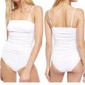 INTIMATELY FREE PEOPLE White On Your Side Ruched bodysuit size small