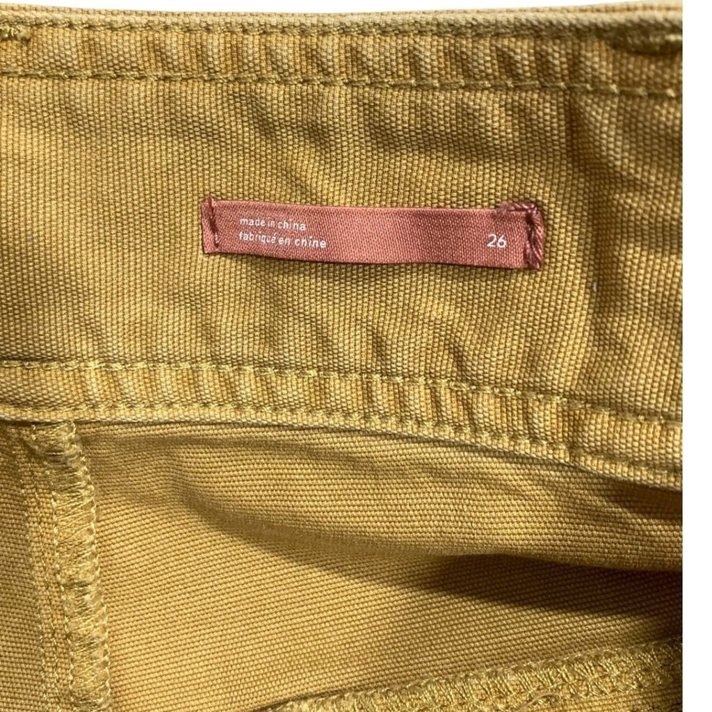 Pilcro Relaxed Pleat Shorts Womens High Rise Utility Shorts Mustard Tan Size 26