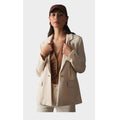 Sanctuary x Anthropologie Cream Textured Single Button Blazer Jacket Size L