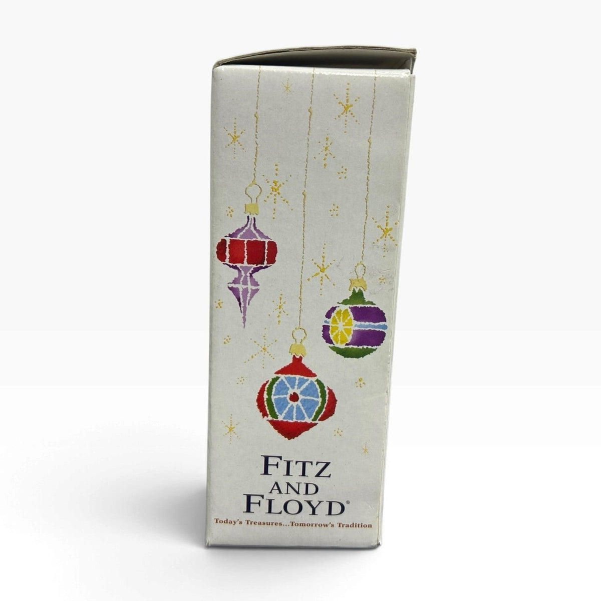 Fitz and Floyd Christmas Court Girl Bear Glass Ornament 5x3.5 in Box