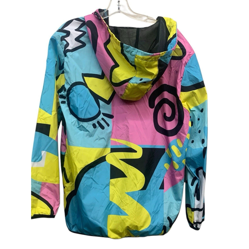 Reason Brand Peace Sign RELAX ANORAK Abstract Mesh Lined Windbreaker Men's L NEW