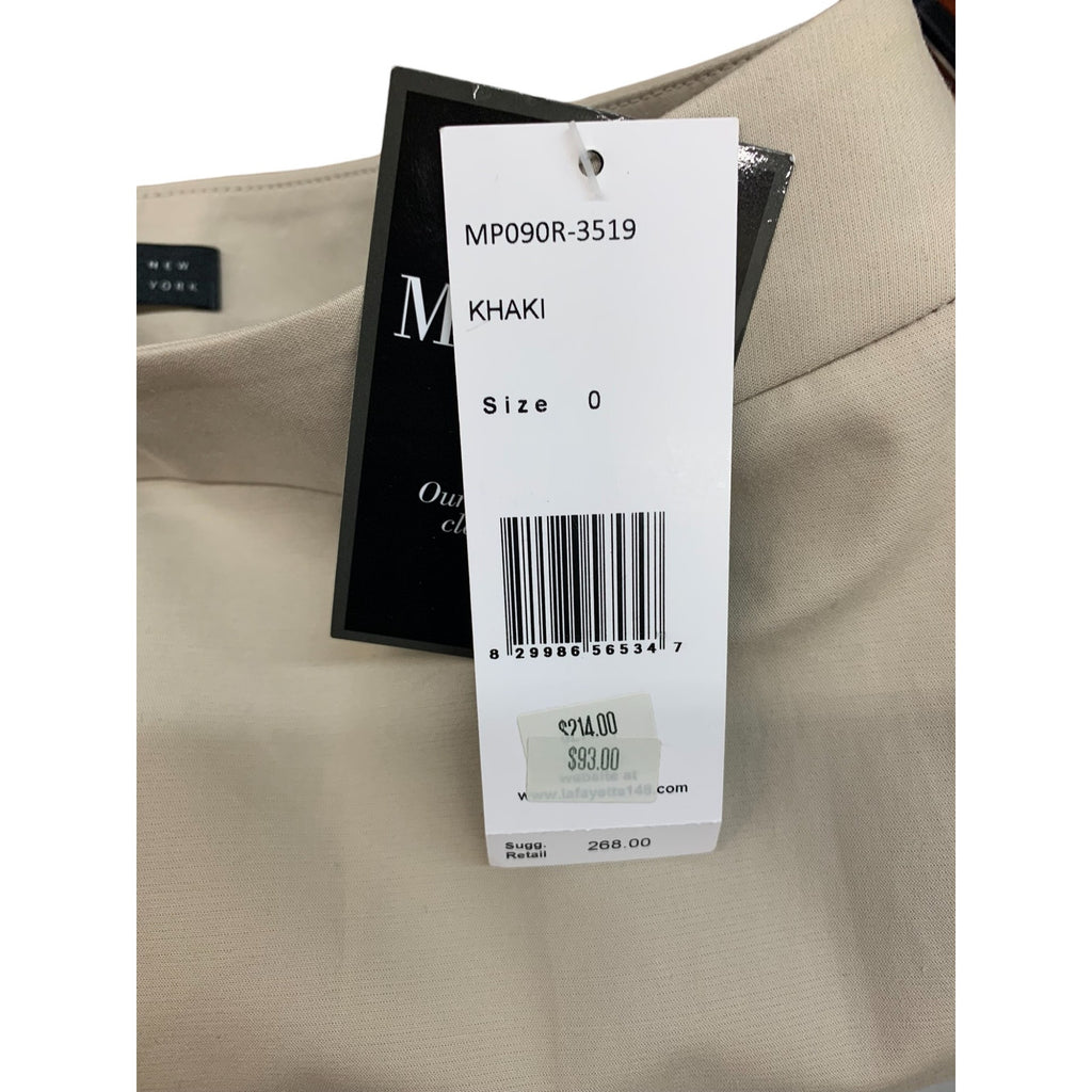 NWT Lafayette 148 Gramercy Pants SZ 0 Khaki