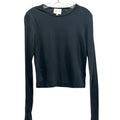 Reformation Women Black Long Sleeve Crewneck Crop Top Made in USA Slim Fit Large