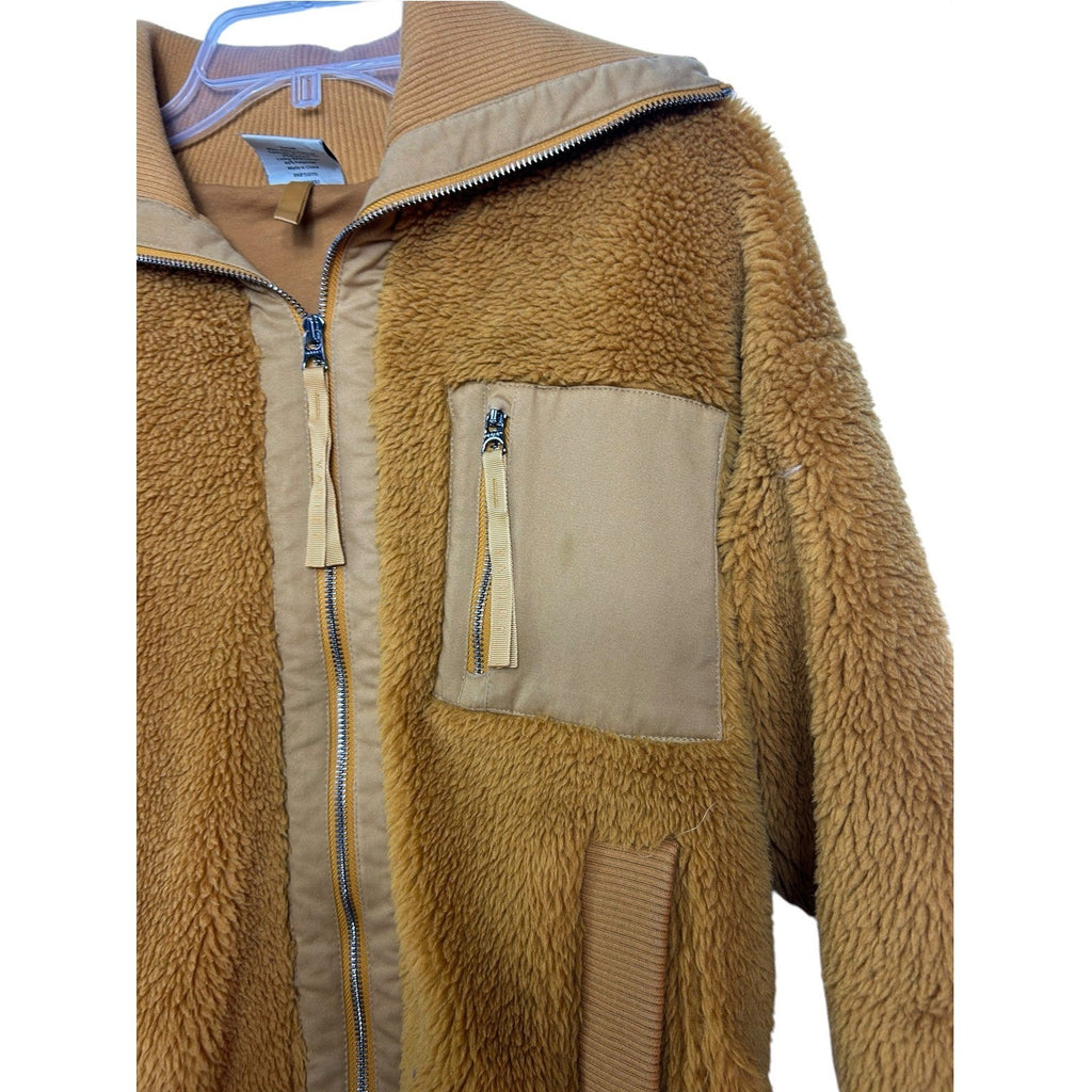 Varley Myla Zip Through Sherpa Jacket Mustard Yellow VAR01703 Small FALL COZY