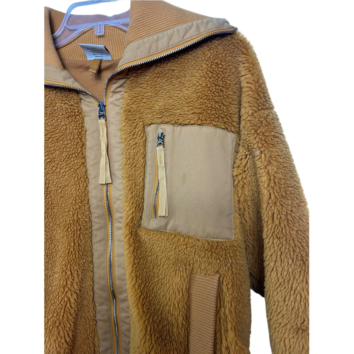 Varley Myla Zip Through Sherpa Jacket Mustard Yellow VAR01703 Small FALL COZY