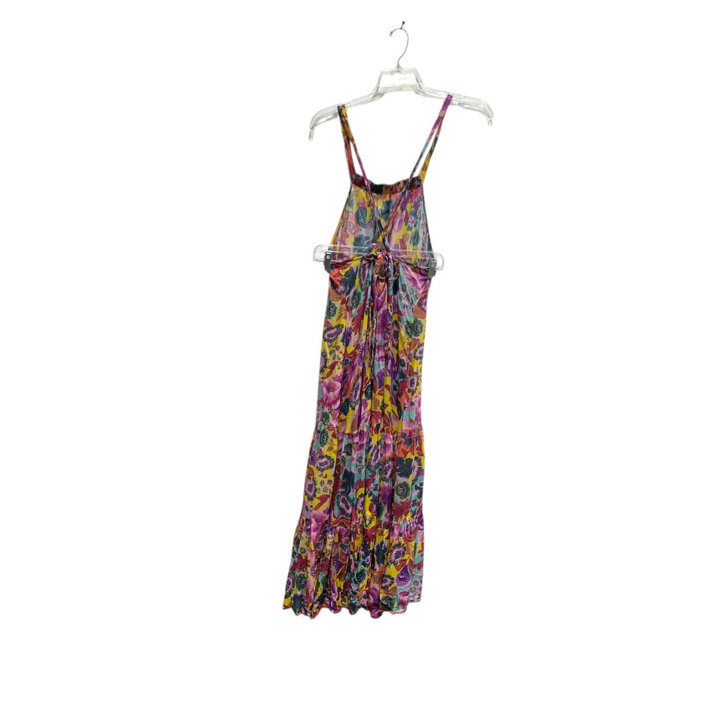 Anthropologie Printed Maxi Dress Cover Up Womens Medium Multi Color Strappy Back
