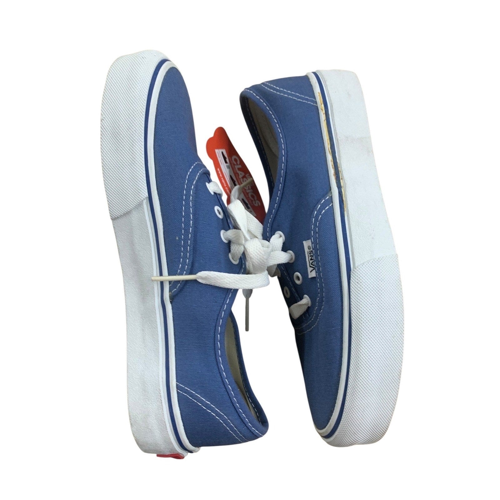 Vans Authentic Kids Classic Blue Canvas Low Top Lace Up Sneakers Shoes KIDS 3.5