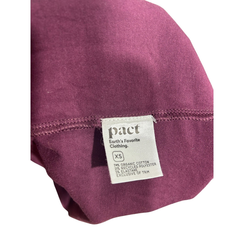 Pact Womens Organic Cotton Smocked Tiered Maxi Dress Plum Purple XS Sleeveless