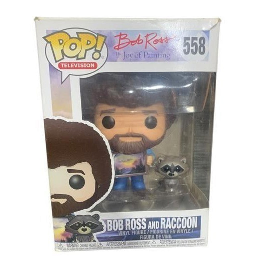 Funko Pop Bob Ross and Raccoon 558 The Joy of Painting Vinyl Figure Mens