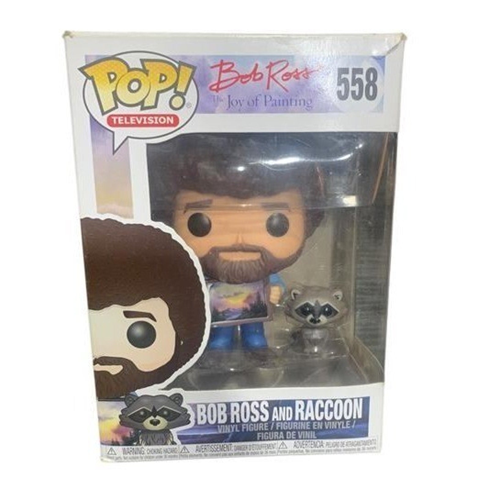 Funko Pop Bob Ross and Raccoon 558 The Joy of Painting Vinyl Figure Mens