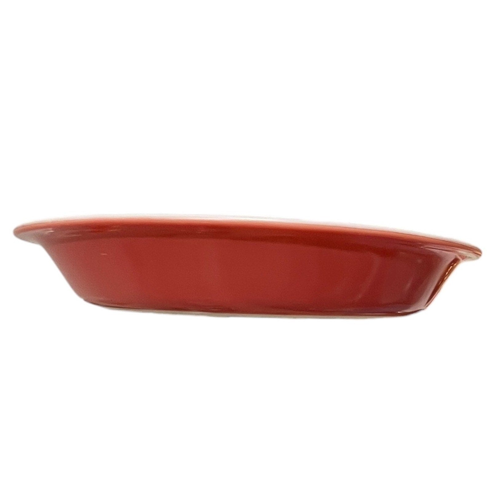 Vintage Pyrex 909 Red White Milk Glass 9 Inch Round Pie Plate Baking Dish USA