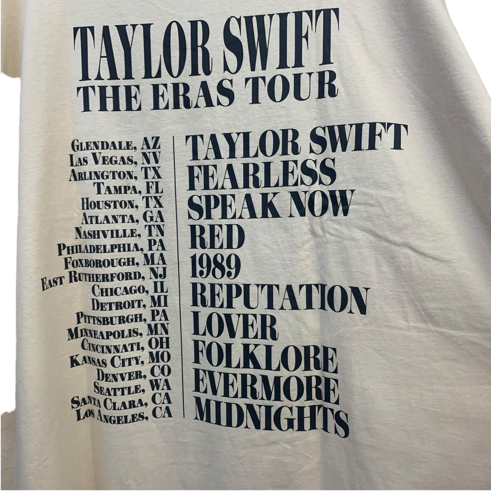 Eras Tour T-Shirt Beige - Size 4x Taylor Swift