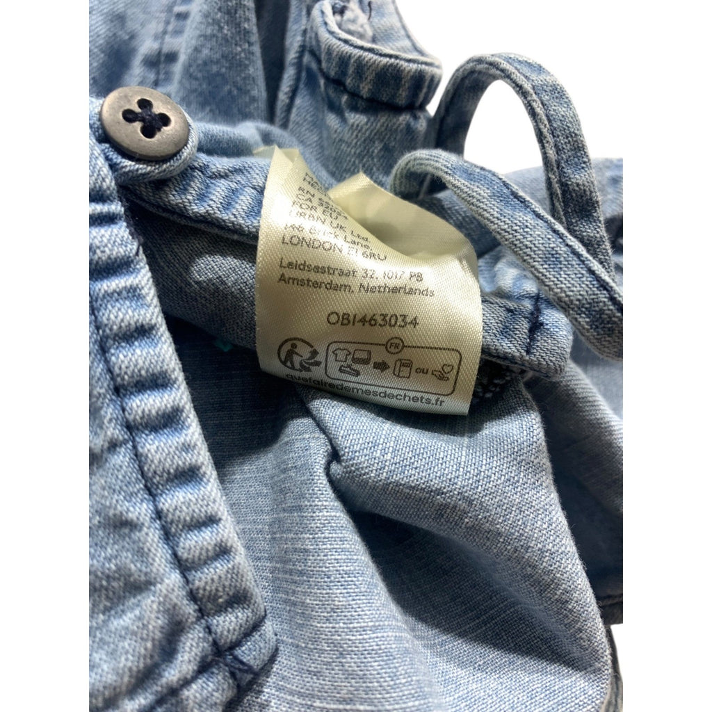Free People Lala Lace Up Vest XS OB1463034 Denim Summer Festival Western