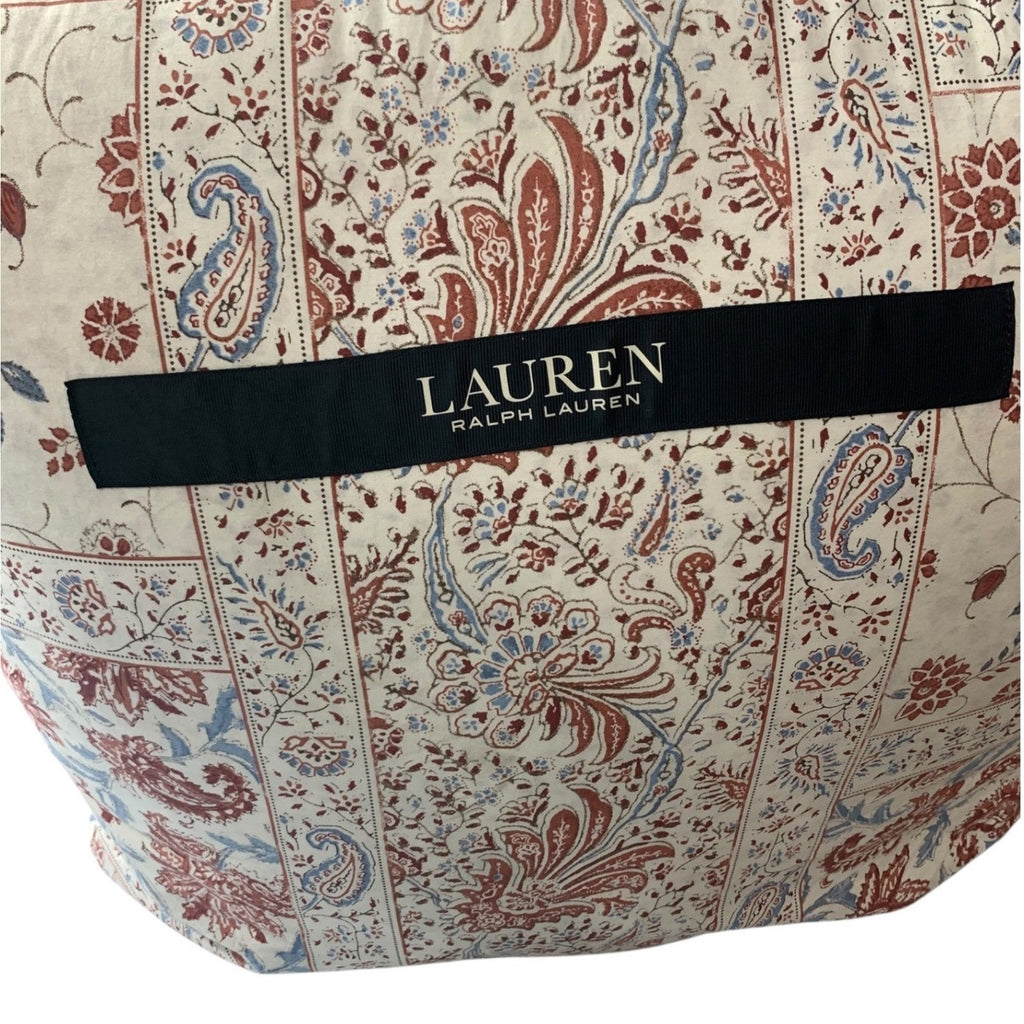 Ralph Lauren Home Katie Full Queen Comforter Set Cream Red Paisley Patchwork