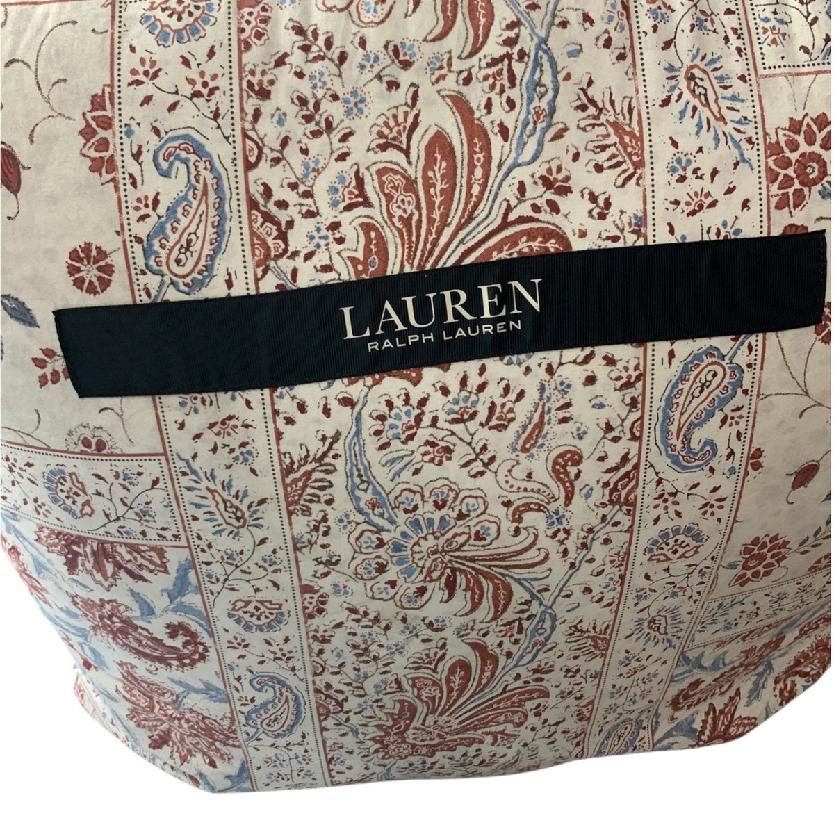 Ralph Lauren Home Katie Full Queen Comforter Set Cream Red Paisley Patchwork