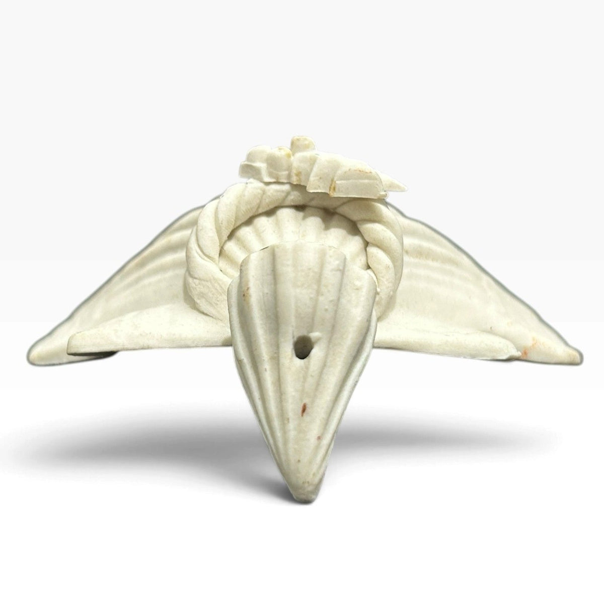 Vintage 1983 Margaret Furlong 3 Inch White Porcelain Shell Angel Ornament