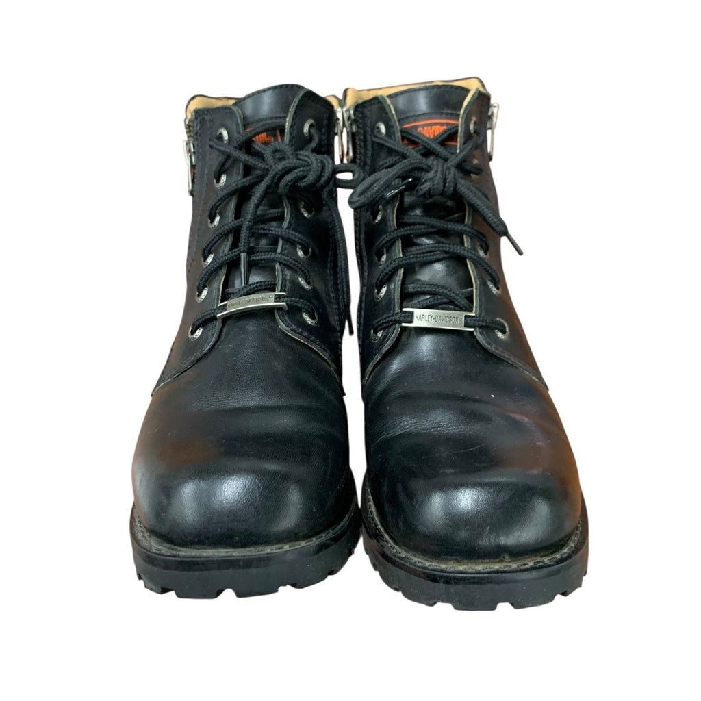 Harley-Davidson Men's Black Leather Lace Up Motorcycle Ankle Boots Size 7.5 USA