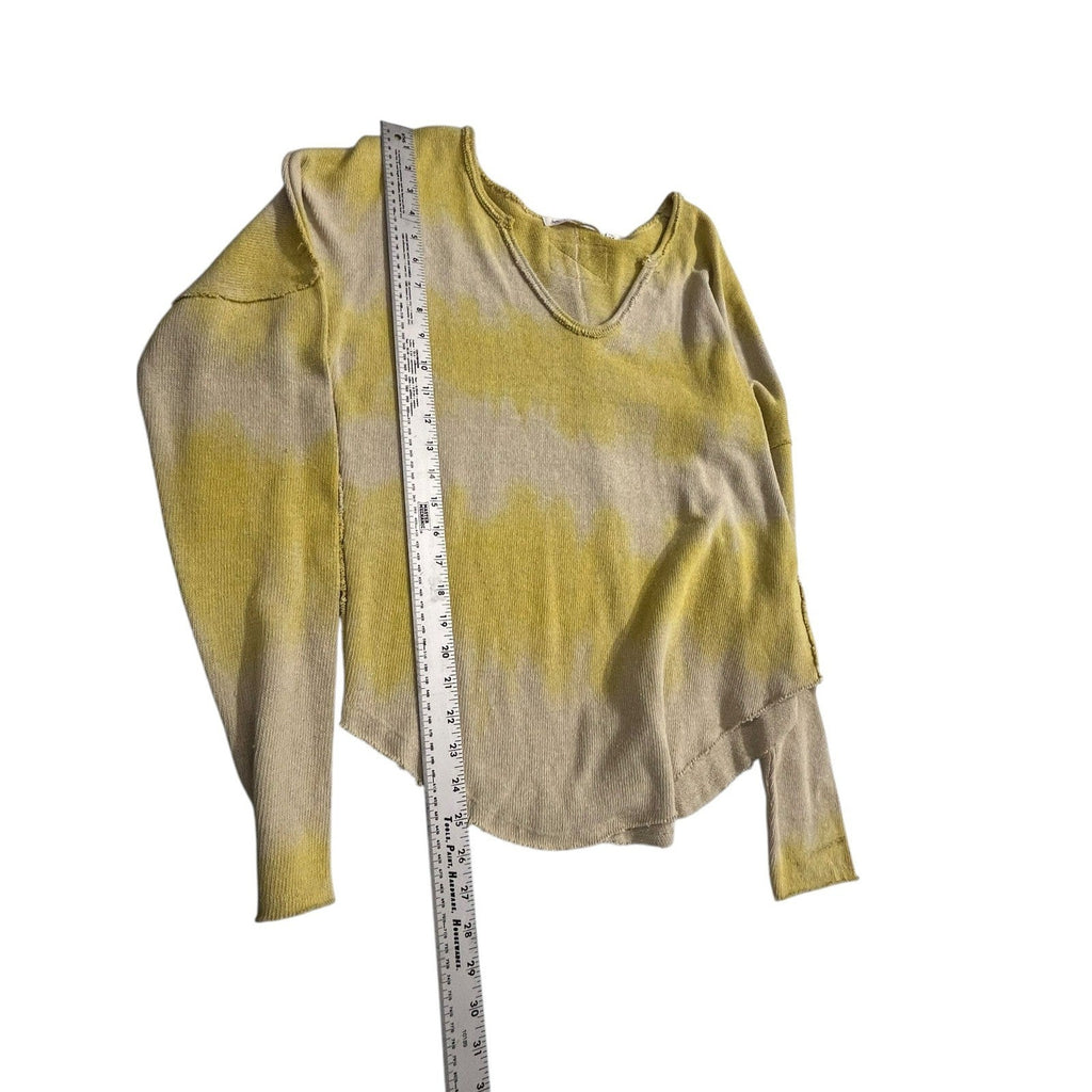 We The Free Free People Come And Get It Washed Top Khaki Yellow L OB1240838 fall