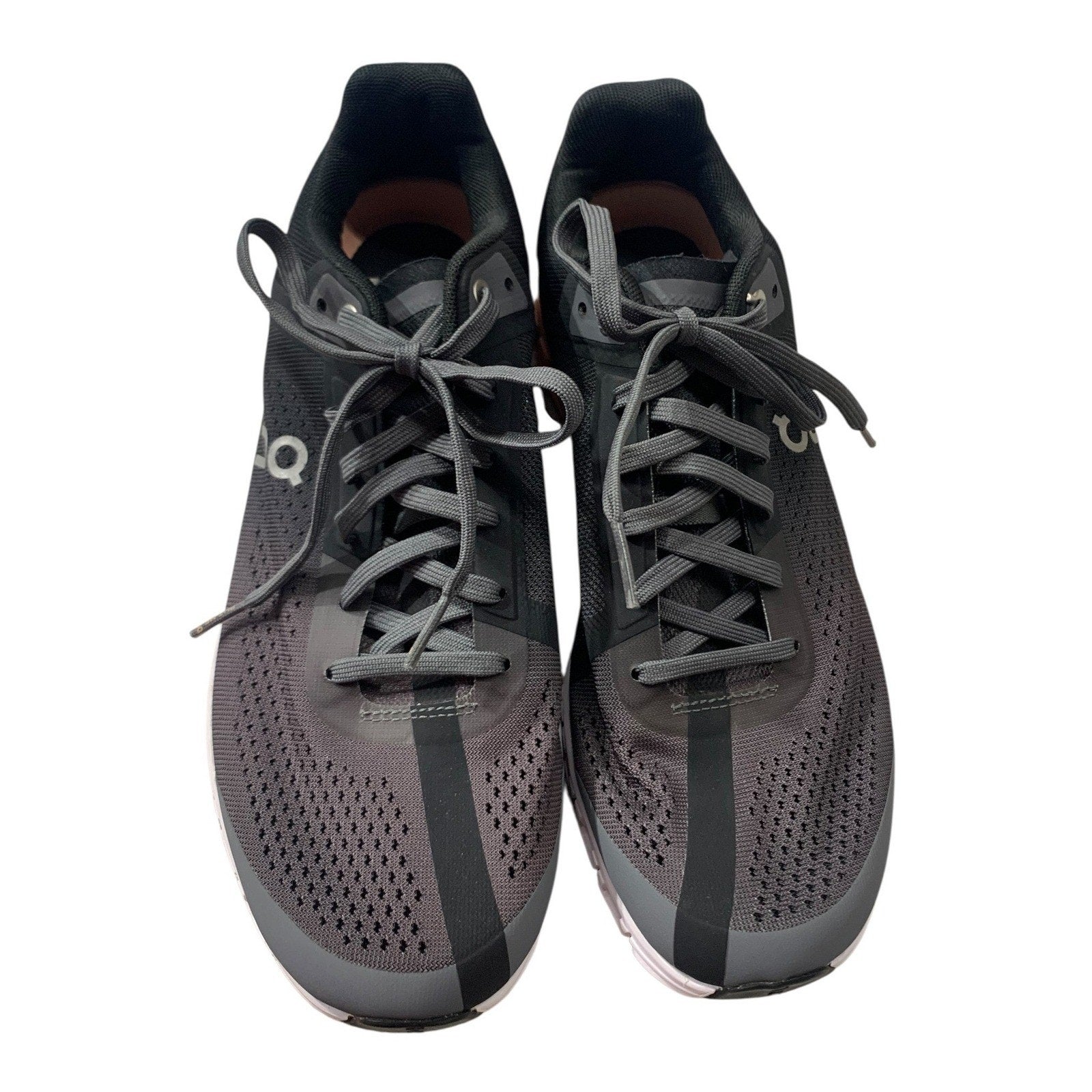 On Cloudflow Womens 8.5 Running Shoes Black Charcoal Peach 35.99234