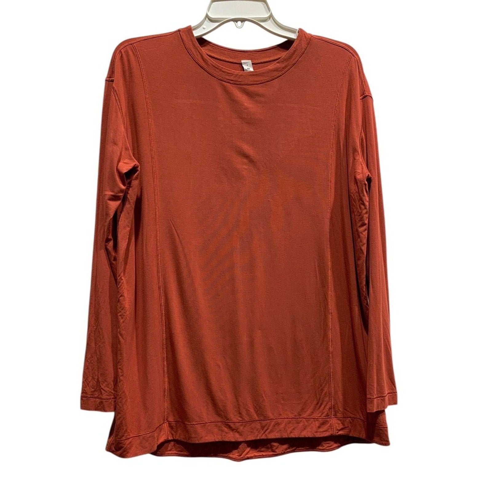lululemon Modal Pleated Back Long Sleeve Shirt Red Rock Size 8